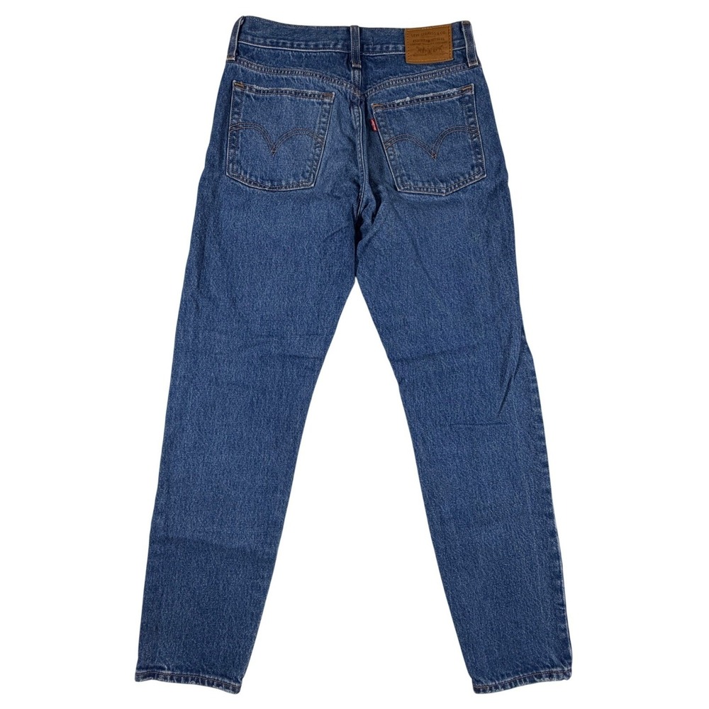 Levis Premium BIG E Wedgie Jeans High Rise Button Fly Medium Wash Womens 26